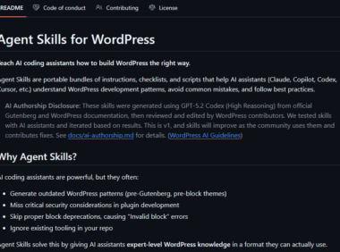 WordPress发布官方AI Agent Skill,为代码开发提供自动化测试环境